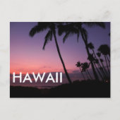 紫熱帯サンセットハワイ文字はがき ポストカード (正面)