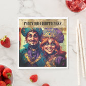 紫熱狂する色の衣装を着た風刺夫婦 スタンダードランチョンナプキン (インサイチュ)