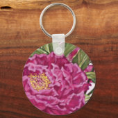 紫牡丹の花ガーデン絵画ズ キーホルダー (正面)