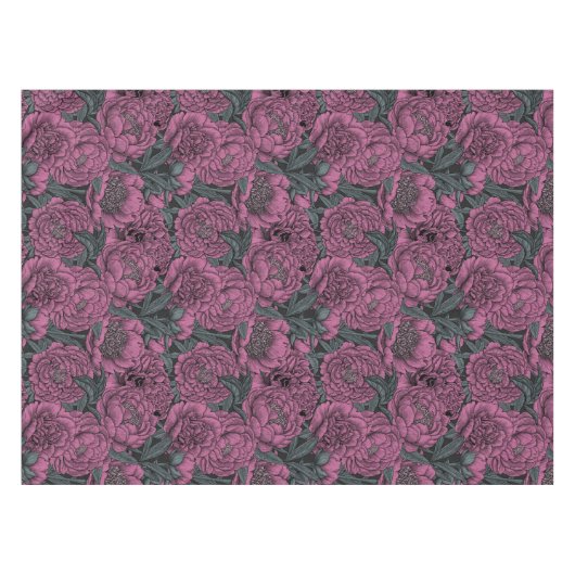 紫牡丹の花 テーブルクロス (正面(横))