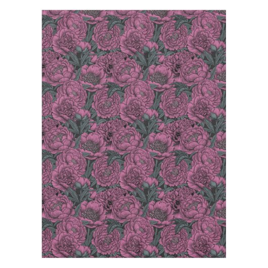 紫牡丹の花 テーブルクロス (正面)