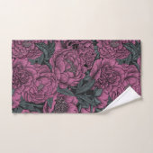 紫牡丹の花 バスタオルセット (ハンドタオル)