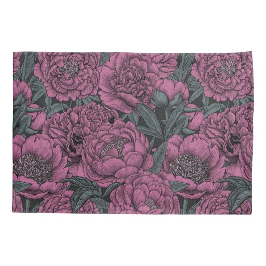 紫牡丹の花 枕カバー (裏面-左)