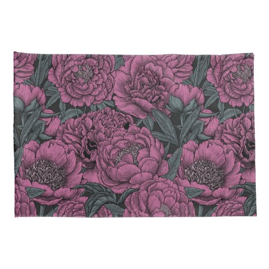 紫牡丹の花 枕カバー (裏面-右)