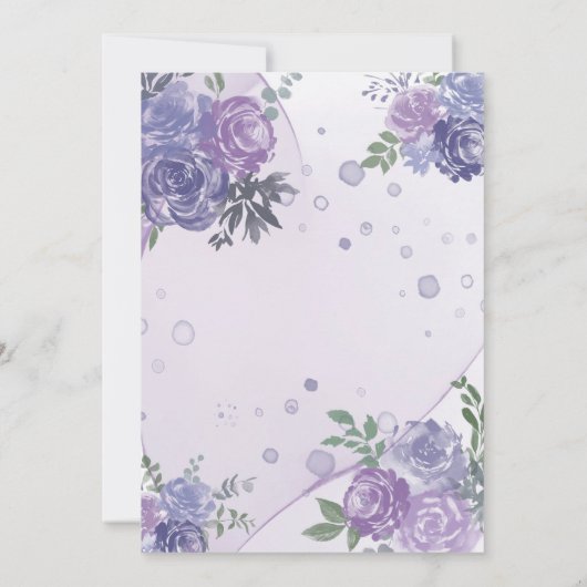 紫牡丹アルコールインクウェディングシャワー 招待状 (裏面)