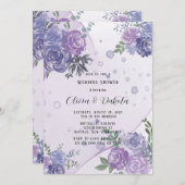 紫牡丹アルコールインクウェディングシャワー 招待状 (正面/裏面)