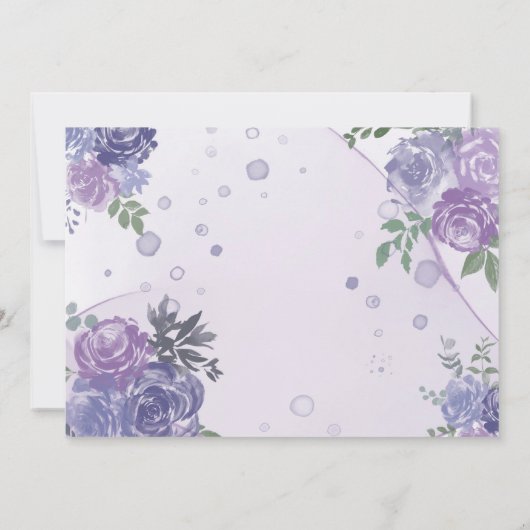 紫牡丹アルコールインクサンキューカード 招待状 (裏面)