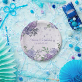 紫牡丹アルコールインクズ結婚ナプキン ペーパープレート (パーティー)