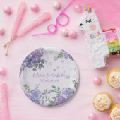 紫牡丹アルコールインクズ結婚ナプキン ペーパープレート (パーティー)