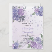 紫牡丹アルコールインクブライダルシャワー 招待状 (正面)