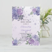 紫牡丹アルコールインクブライダルシャワー 招待状 (スタンド正面)
