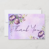 紫牡丹エレガント薄紫藤感謝してい州 サンキューカード (正面)