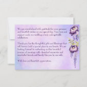 紫牡丹エレガント薄紫藤感謝してい州 サンキューカード (裏面)