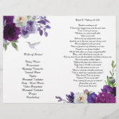 紫牡丹ハチドリ葬儀プログラム チラシ (裏面)