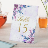 紫牡丹金ゴールド結婚のテーブル番号 台座サイン (インサイチュ)