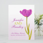 紫独身のチューリップアート大結婚式招待状 招待状 (スタンド正面)