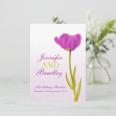 紫独身のチューリップアート結婚式招待状 招待状 (スタンド正面)