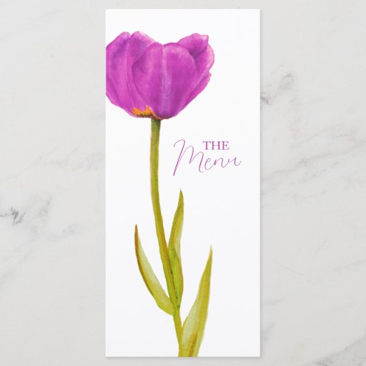 紫独身のチューリップ水カラー結婚アート メニュー (正面)