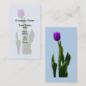 紫独身のチューリップ 名刺 (正面/裏面)