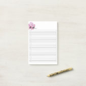 紫独身の花後注® ポストイット (デスク上)