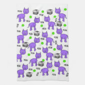 紫猫キッチンハンドタオル キッチンタオル (縦)