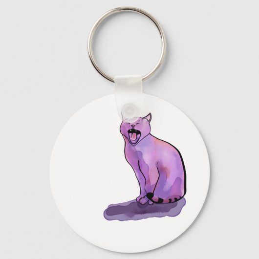紫猫 キーホルダー (正面)