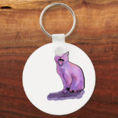 紫猫 キーホルダー (正面)