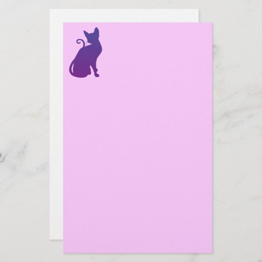 紫猫 便箋 (正面/裏面)