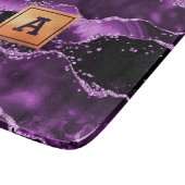 紫玉大理石金ゴールドモノグラム カッティングボード (角)