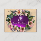 紫玉石モノグラムを有する野生バラ 名刺 (裏面)