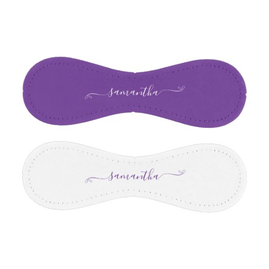 紫王室のと白かわいい弓の署名名 野球ボール (パネル)