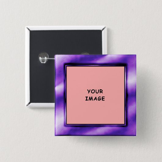 紫王室のと白のフォトフレグラデーションーム 缶バッジ (正面&裏面)