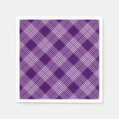 紫王室のと白の格子縞 スタンダードカクテルナプキン (正面)