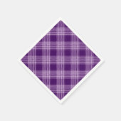 紫王室のと白の格子縞 スタンダードカクテルナプキン (角)