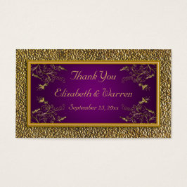 紫王室のと金ゴールドフローラ結婚式の引き出物ラベル