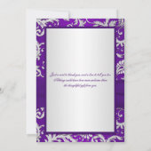 紫王室のと銀のダマスクサンキューカード サンキューカード (裏面)