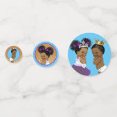 紫王室のと青を明らかにするアフリカの性別 コンフェッティ (正面)