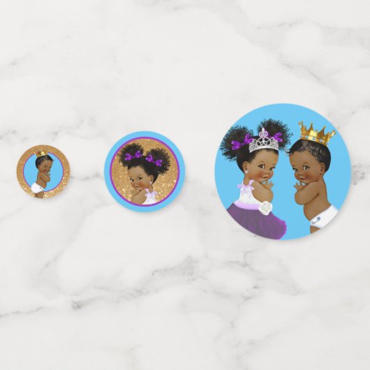 紫王室のと青を明らかにするアフリカの性別 コンフェッティ (正面)