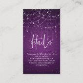 紫王室ののストリングラ結婚イト エンクロージャーカード (正面)