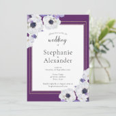 紫王室ののフローラ金ゴールドフレ結婚ーム 招待状 (スタンド正面)