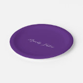 紫王室のの平野エレガントミニマル書 ペーパープレート (アングル)