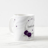 紫王室のの花は銀葉大理石 コーヒーマグカップ (正面左)