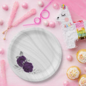 紫王室のの花は銀葉大理石 ペーパープレート (パーティー)