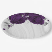 紫王室のの花は銀葉大理石 ペーパープレート (アングル)
