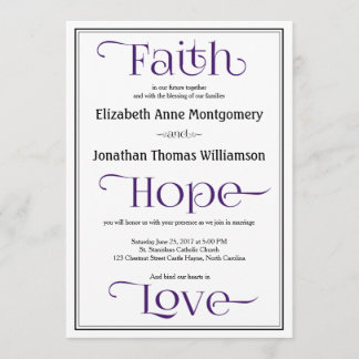 紫王室のクリスモダンチャン結婚式招待状 招待状