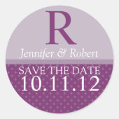 紫王室のモノグラム封筒用シール ラウンドシール (正面)