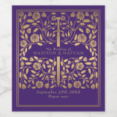 紫王室の中世結婚刀 ワインラベル (シングルラベル)