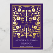 紫王室の中世結婚刀 箔招待状 (正面)