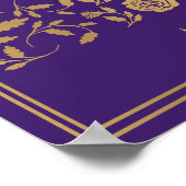 紫王室の中世金ゴールド剣結婚の歓迎 ポスター (角)