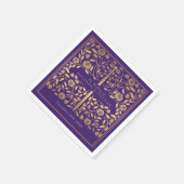 紫王室の中世金ゴールド結婚剣 スタンダードカクテルナプキン (角)